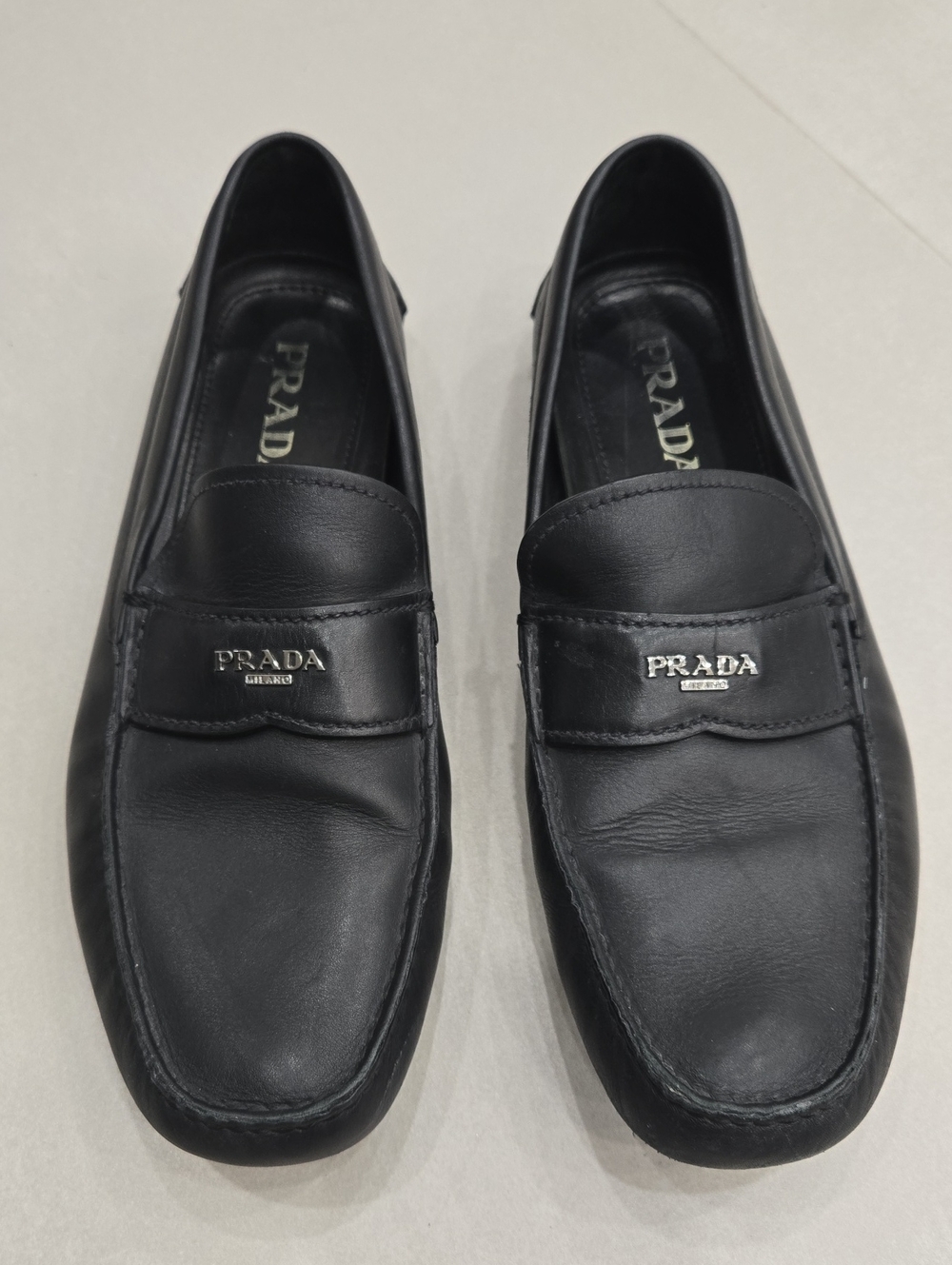 Prada Men's Saffiano Leather Driver Loafers Size 9.5